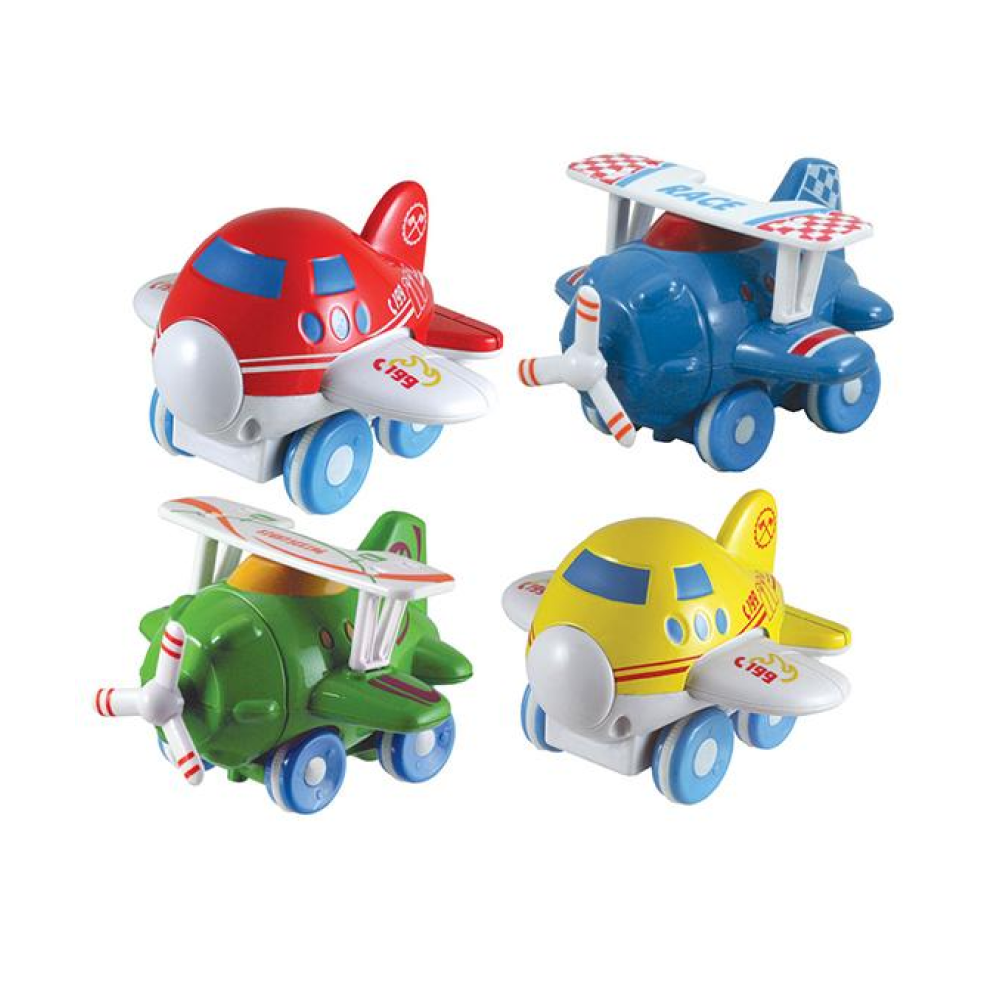 Kids Friction Powered Airplanes - Set of 4 | Friction Powered Toys