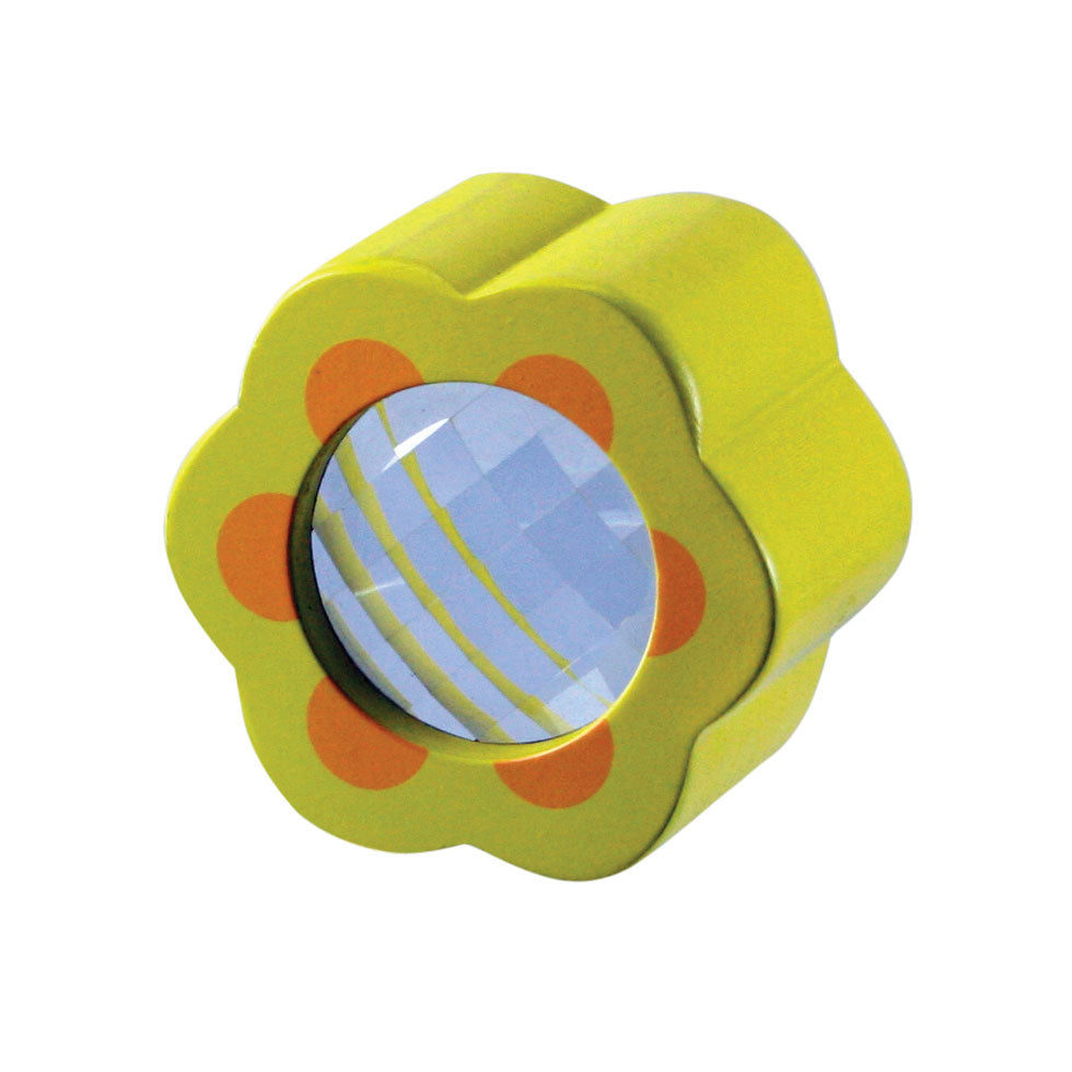Brightly Colored Durable Wooden Prism Scope with Kaleidoscopic Effect  when viewed Through measuring 2-3 Inches Long available in 4 Assorted Styles.