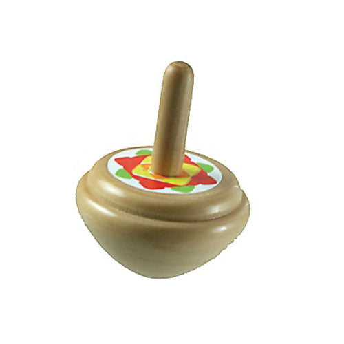 2.5 Inch Brightly Colored Durable Wooden Spinning Top. Wood harvested from government approved reforested land.