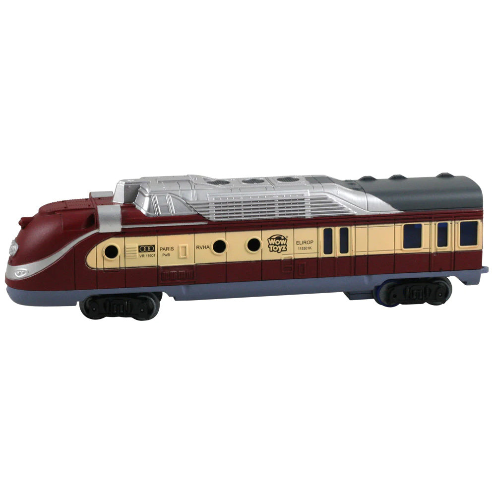 9 Inch Battery Powered Light Up Diesel Engine with Authentic Train Sounds to be used with the WowToyz 14, 20 and 40 Piece Classic Hobby Model Train Sets.
