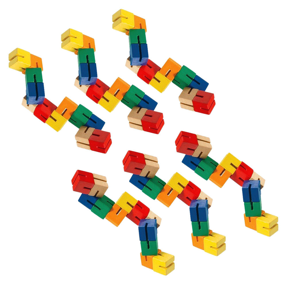 Classic Wooden Toy Puzzle Fidgets - Set of 6