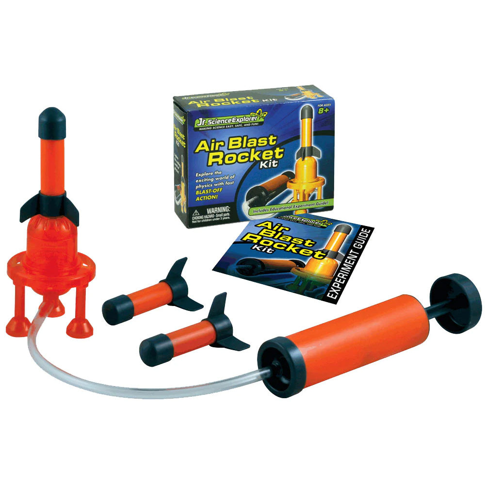 Safe, Educational, Hands On Science Kit that Teaches the Basics of Air Compression and Physics. Comes with 3 Soft Tip Red Foam Rockets, Launcher and Educational, Easy to Follow Experiment Guide.