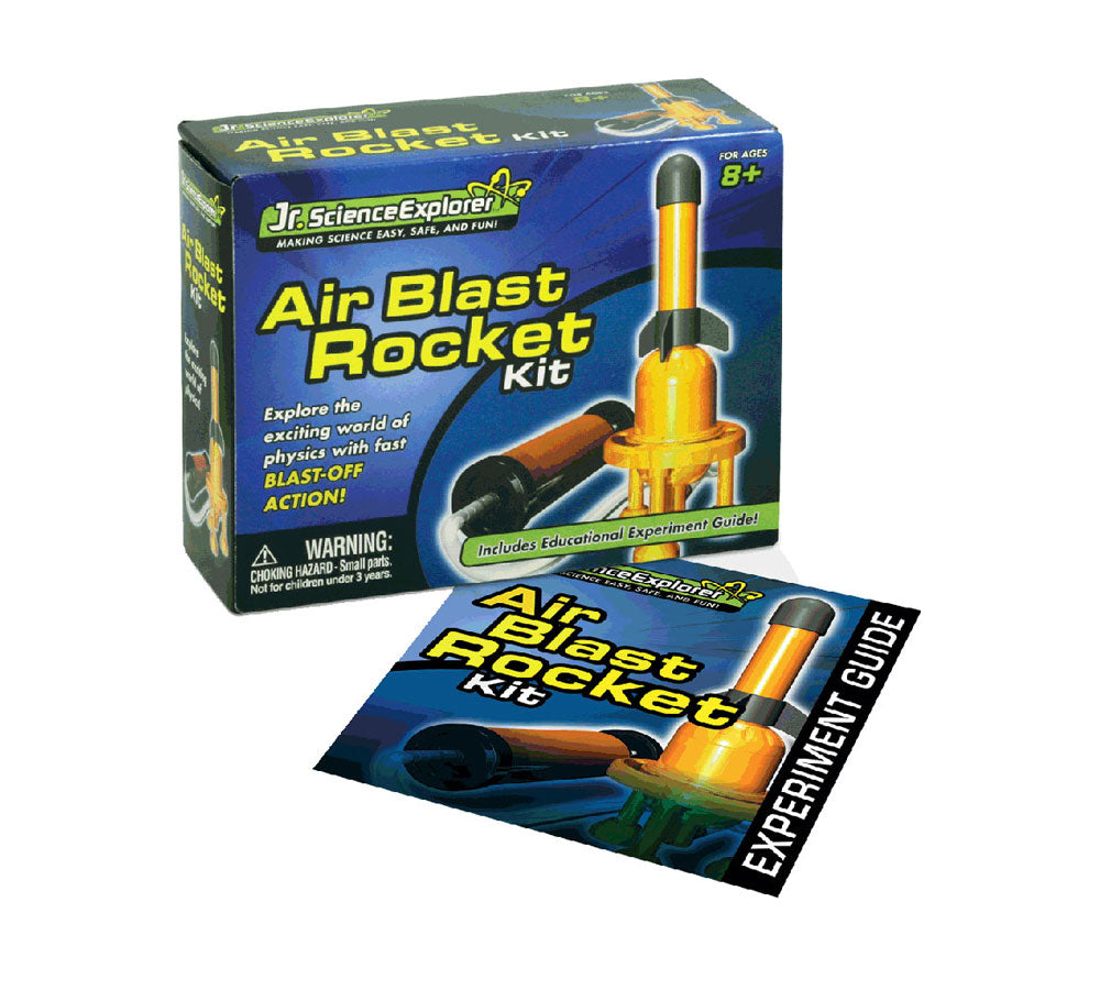 Jr. Science Explorer Air Blast Rocket Kit in its Original Packaging with Educational, Easy to Follow Experiment Guide.