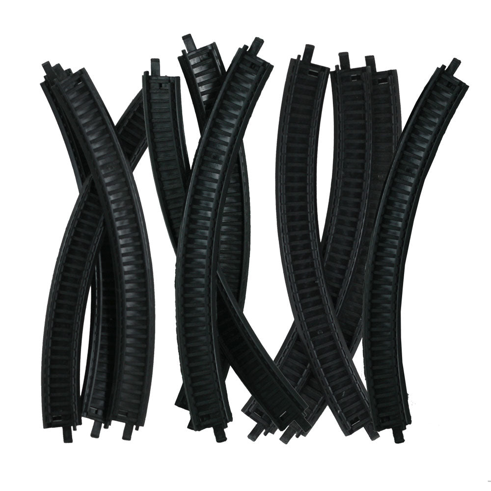 10 Pieces of Durable Plastic Replacement Snap Together Curved Track to be used with the 10-Piece WowToyz Scout Series Hobby Model Train Sets.