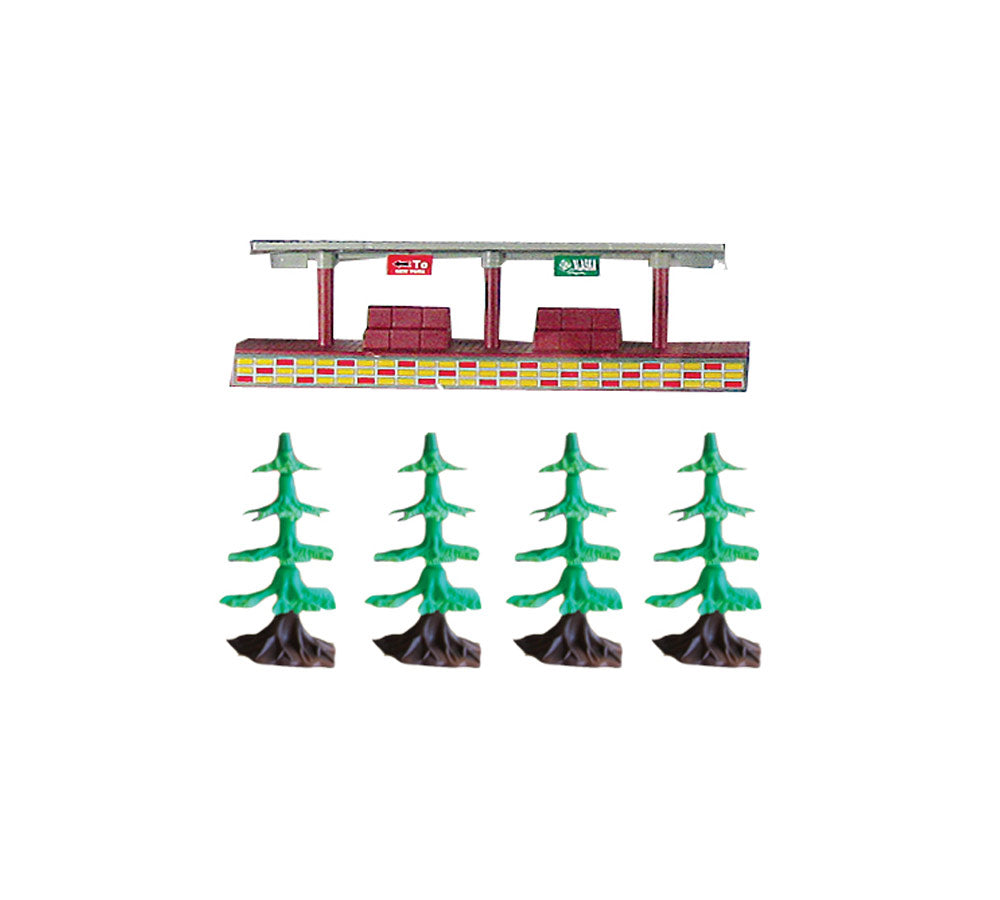 WowToyz Classic Train Set Train Station and Trees